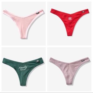 (4) Large VS PINK *NEW* Cotton Thongs